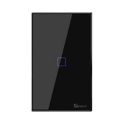 Interruptor de Pared Tctil Wifi + Rf 1 Boton - Negro T3US1C-TX SONOFF