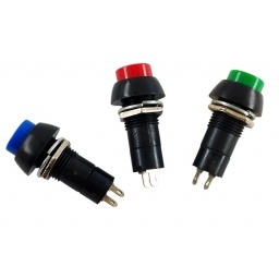 PULSADOR REDONDO ROJO, VERDE O AZUL