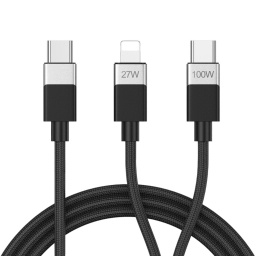 Cable de Datos y Carga Lighting y C a USB C Silicona Liquida - 1.2 MT.