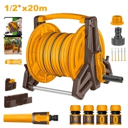 Enrollador de Manguera 1/2" X 20 Metros con Accesorios INGCO