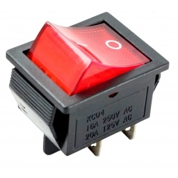 Llave Bipolar 20AMP. 4 Pin Rojo MIYAKO USA