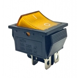 Llave C/luz On Off  20AMP. 4 Pin Amarillo MIYAKO USA