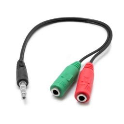 Adaptador de audio 2 Jack 3.5 Microfono / Auricular a Plug 3.5 de  4 Contactos THEONE