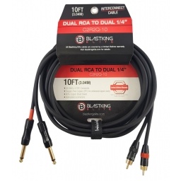 Cable 2 RCA a doble 1/4" Mono 3 mts BLASTKING