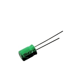 CONDENSADOR ELECTROLITICO 150 UF X 25 VOLT. LELON  105� LELON