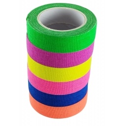 Cinta Gaffer Pack X6 Rollos Colores Fluorescentes Fina GENERICO
