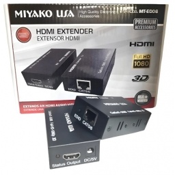 Repetidor Extender HDMI  por Utp 60MTS. CAT.5  6 - con Fuentes MIYAKO USA