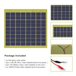 Panel Solar 5 Watts 18V C�lulas Solares Policristalinas
