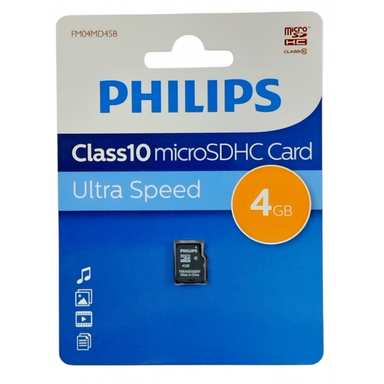 Memoria Micro Sd 4GB Clase 10 MICSD-4C10 PHILIPS