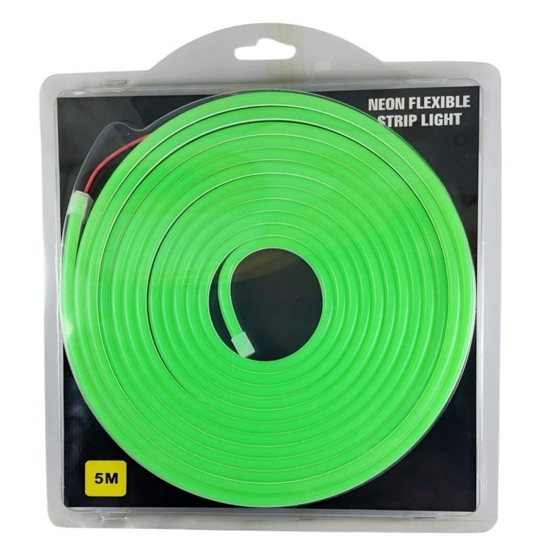 Cinta Led Neon 5M Green Light -110 Led 12V 7,2W 6MM* 12MM Verde Liminoso