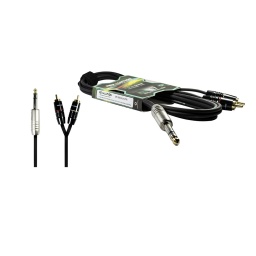 Cable Plug 1/4" (6.5mm stereo a doble Plug Rca