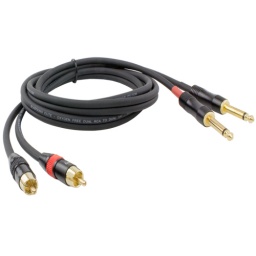 Cable 2 RCA a doble 1/4 (6.5mm)" Mono 1.5 mt