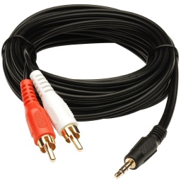 Cable 2 Plug Rca a Plug 3,5 Stereo 5 Mts.