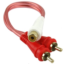 Cable Adaptador 2 Plug Rca a Jack Rca Libre de Oxigeno en Blister