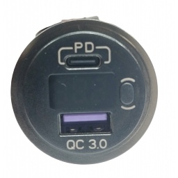 Cargador de Auto 12V 36W USB 3.0 + Pd Display Voltimetro