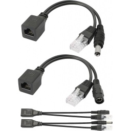 Cable adaptador POE pasivo, 2 pares de inyector POE y divisor POE con conector DC de 5,5 x 2,1 mm