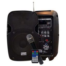 Caja Amplificada 8" 220/110/12V Bluetooth + microfono inalambrico