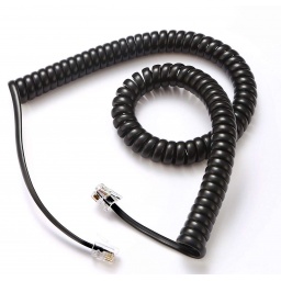 Cable Rulo Telefonico Corto Negro 2.10MTS (Estirado)