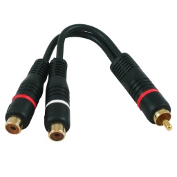 Cable Adaptador 2 Jack Rca a Plug Rca BK