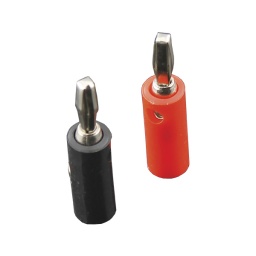 Plug Banana Dorado Plastico Rojo o Negro