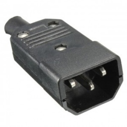 Ficha Macho C14  250v  10Amp Aerea Polarizada IEC .