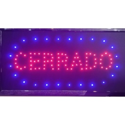 Cartel Led Cerrado