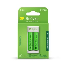 Cargador de Pilas USB + 2 Pilas Aa 2100 Mah - Gp Recyko GP