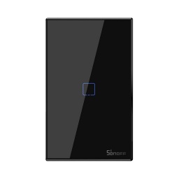 Interruptor de Pared Tctil Wifi + Rf 1 Boton - Negro T3US1C-TX SONOFF