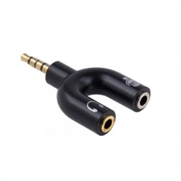 Adaptador de audio 2 Jack 3.5 Microfono / Auricular a Plug 3.5 de  4 Contactos BWOO