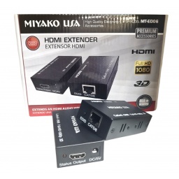 Repetidor Extender HDMI  por Utp 60MTS. CAT.5  6 - con Fuentes MIYAKO USA