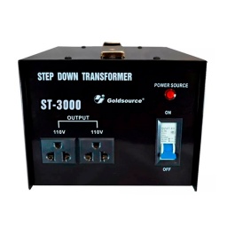Transformador 220/110 3000 Watts 2 Tomas con Llave Termica GOLDSOURCE