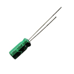 CONDENSADOR ELECTROLITICO 10UF X 25 VOLT 105 RADIAL LELON