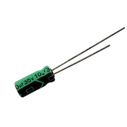 CONDENSADOR ELECTROLITICO 10UF X 35 VOLT 105 RADIAL ++ LELON