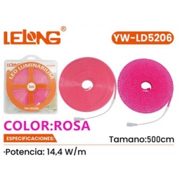 Cinta Led Neon 5M Rosa 5M 14.4W LELONG