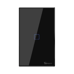 Interruptor de Pared Tctil Wifi + Rf 1 Boton - Negro T3US1C-TX SONOFF