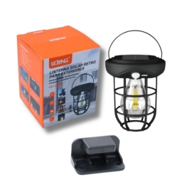 Lampara solar recargable a LED con sensor de moviminento y fotocelula LELONG