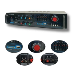 Amplificador de audio con lector usb ecualizador 220/12v