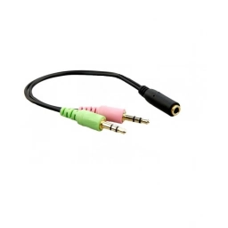 Adaptador de audio 2 Plug 3.5 Microfono / Auricular a Jack 3.5 de  4 Contactos NIPPON