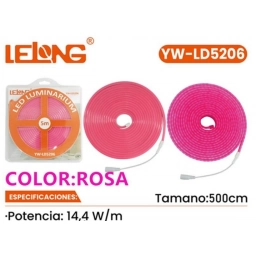 Cinta Led Neon 5M Rosa 5M 14.4W LELONG