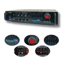 Amplificador de audio con lector usb ecualizador 220/12v