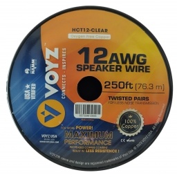 Rollo Cable Cobre P/parlante 76.3 Mts Transparente Mm (12 Gauge) VOYZ
