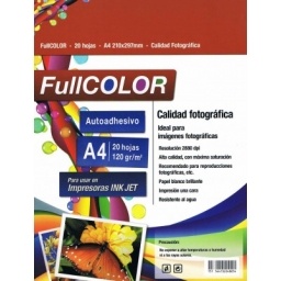Papel Fotográfico Autoadhesivo A4 FULLCOLOR