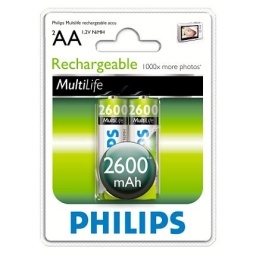 Pila Recargable AA 2600mA blister x2 PHILIPS