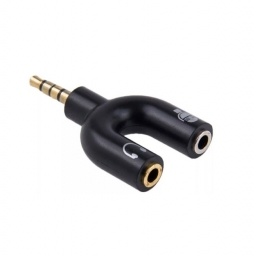Adaptador de audio 2 Jack 3.5 Microfono / Auricular a Plug 3.5 de  4 Contactos BWOO
