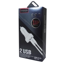 Cargador de Coche 2 USB C Cable Iphone TREQA