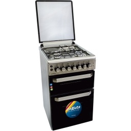 Cocina Combinada 4 Hornallas y Doble Horno - Acero Inoxidable ENXUTA
