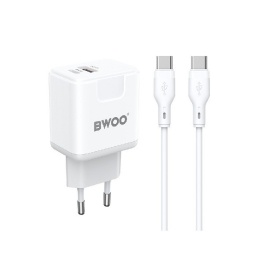Cargador de Pared Usb-c +USB con Cable C 5V-3A 2V-2A 12V-1.5A BWOO