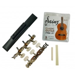 Kit de Reparo para Guitarra Puente Pins Cuerdas Saddle ,Tuerca SAINZ