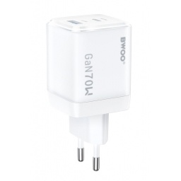 Cargador de Pared USB + Usb-c Gan 70 W BWOO