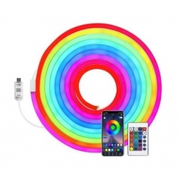 Cinta Led Neon  Inteligente 5M Rgb con Control Bluetooth Remoto USB
